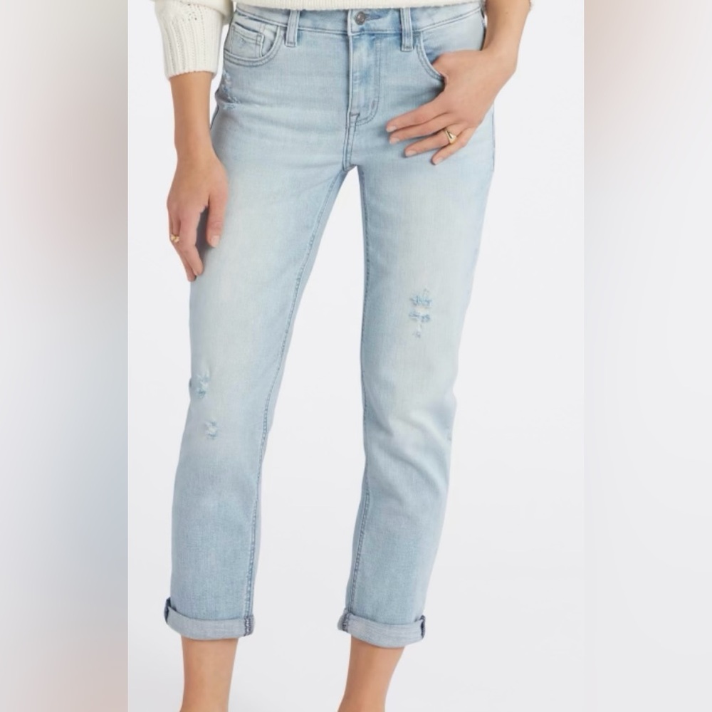 Studio Blue Casey Mid Rise Cropped Relaxed Skinny Jeans - Lt Blue - Size 31 (12) - Picture 3 of 6